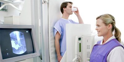 a Patient Drinking Barium